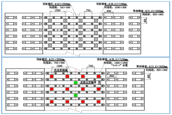 合并圖二  403盤區二號災害治理措施巷、401104運輸巷支護優化變更前后對比圖_副本.png